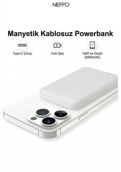 5000 Mah Magsafe Powerbank 15w Hızlı Kablosuz Şarj Cihazı İphone Uyumlu Hızlı Şarj 22.5w