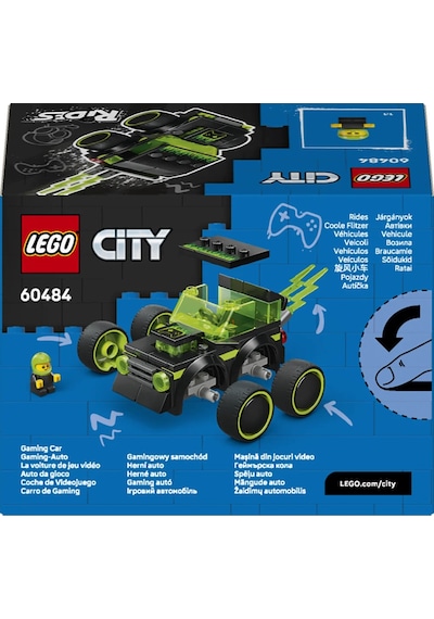 LEGO® City Araçlar – Video Oyunu Yarış Arabası 60484 - 5 Yaş ve Üzeri Çocuklar için Sürücü Minifigürlü Yarış Oyuncağı (64 Parça)