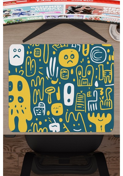 İllüstrasyon Kaymaz Dikişli Kauçuk Oyuncu Mousepad V2 - 48x40 Xl Gaming Mouse Pad Fare Altlığı
