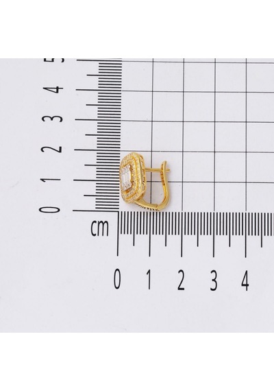 Bilezikci Tasarım Baget Taşlı Altın Küpe 14 Ayar Kpca32192