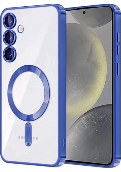 Samsung Galaxy A36 İçin Magsafe İle Uyumlu Kılıf Kamera Lensli Korumalı Şeffaf Silikon Kapak Midnight