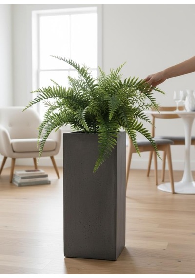 Yapay Çiçek Plastik Cycas Aşk Merdiveni Eğrelti Otu Sıkas Bitkisi 18yaprak 50 50cm Yapay Bitki Yeşil
