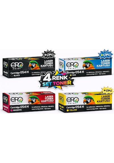 Canon Crg 054h Uyumlu Toner - 4 Renk Set - Yüksek Kapasite