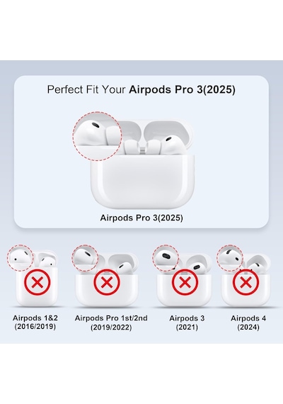 Apple Uyumlu AirPods Pro 3. Nesil İle Kılıf Şeffaf Kristal Silikon Sert Pc Şeffaf Case 14 Şeffaf