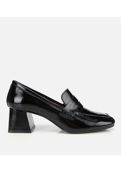 Hotiç Kadın Rugan Deri Siyah Topuklu Klasik Loafer 01ayh312780a100 Siyah