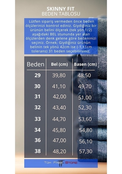 Tom Free Store Erkek Skinny Fit Likralı Kot Kapri