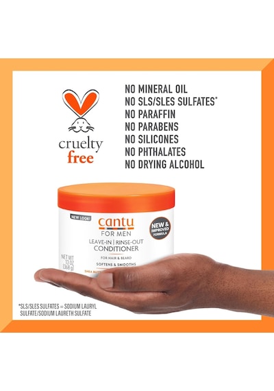 Cantu Shea Butter Leave-In Erkeklere Özel Durulanmayan Saç Kremi 370 G