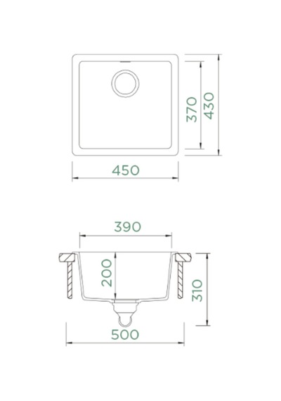Schock Quadro N-100 Alpina Granit Eviye Beyaz