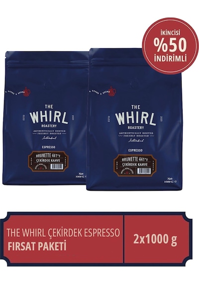 The Whirl Espresso Brunette 441 F Çekirdek Kahve 1 Kg X 2 Adet Çekirdek Kahve