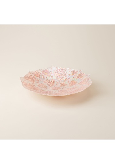 Deco Mercan Dekoratif Tabak - Beyaz / Pembe - 40 Cm