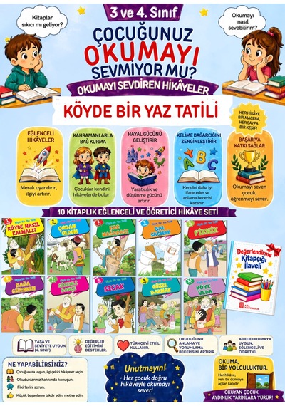 4.sınıflar İçin Okuma Alışkanlığı Kazandıran 10'lu Hikaye Seti