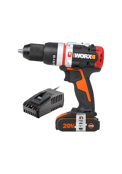Worx WX354.9C 20 V 2.0 Ah Li-ion Tek Akülü Kömürsüz Profesyonel Darbeli Şarjlı Matkap