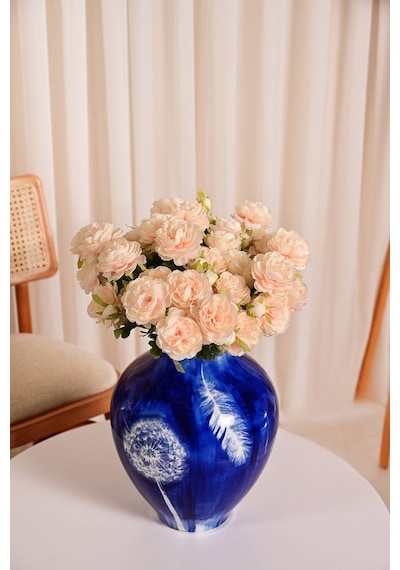 Somon Yapay Ranunculus Şakayık Çiçeği 3 Dallı Lüx İpeksi Dokulu 50 Cm