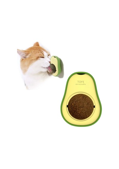 Kedi Oyuncağı Avokado Formlu Kendinden Yapışkanlı Yenilebilir Kedi Nanesi Otu