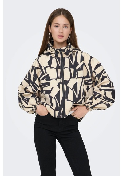 Only Onlbetty Bat Sleeve Kadın Desenli Ceket Oversize Bej