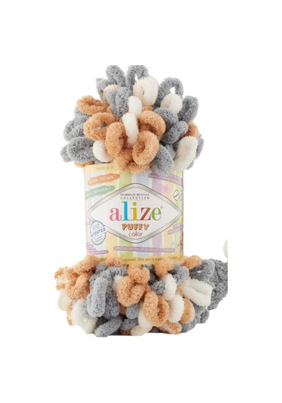 5 Adet Alize Puffy Color Elle Örülen Kadife İp No 6395