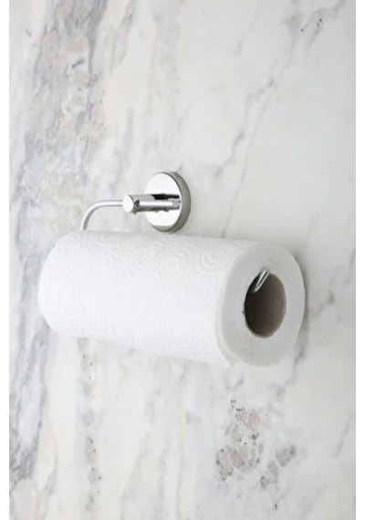 MultiStore Krom 5'li Banyo Aksesuar Seti Tuvalet Kağıtlığı/bornoz Askısı/rulo Havluluk/sabunluk/diş Fırçalık Beyaz