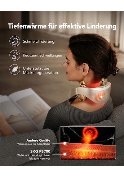 Isı Ve Müzik Özellikli Skg Boyun Masajı Cihazı, Uygulama, Shiatsu Kablosuz, Ps700