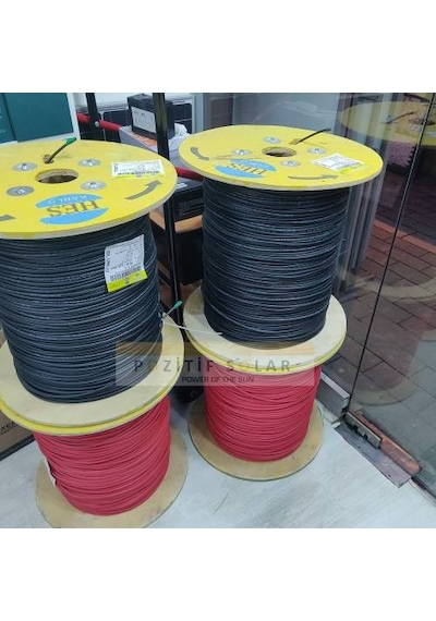 6mm Solar Kablo 5metre Kırmızı 5 M Siyah Toplam 10 M
