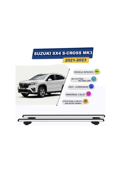 Suzuki Sx4 S-cross Mk3 2021-2025 İle Uyumlu Ara Atkı Taşıyıcı Tavan Barı 2 Adet Gri Genel