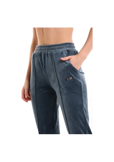 Winmoda34 Kadife Eşofman Jogger Petrol-yeşili