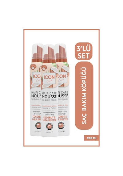Icon Saç Bakım Köpüğü Coconut & Shea Butter 3'lü Set