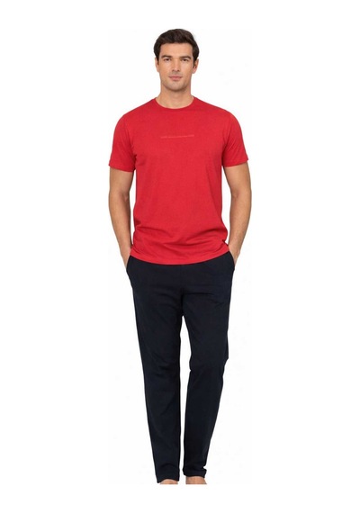 Pierre Cardin Penye Kısakol Pijama Takımlk-pc6135 Kırmızı