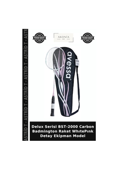 Delux Serisi Bst-2000 Carbon Badmington Raket Whıtepınk Detay Ekipman Model