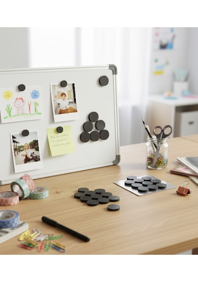 1.5 Cm Güçlü Yuvarlak Mıknatıs 50'li Paket Magnet Ve El Yapımı Ürünler İçin Hobi Mıknatısı