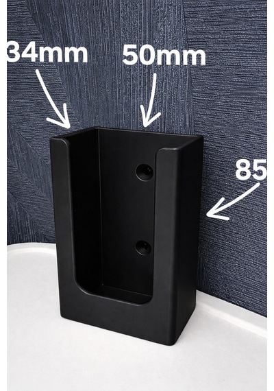 Duvara Monte Kumanda Tutacağı 5,5x3 Cm İç Ölçü -2 Adet-yapışkanlı Tv, Klima Kumandası Aparatı. Siyah - 825421921 Siyah