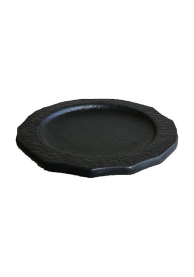 Melamin Çukur Köşeli Servis Tabağı Siyah 25cm - Melamin Sunum Tabağı