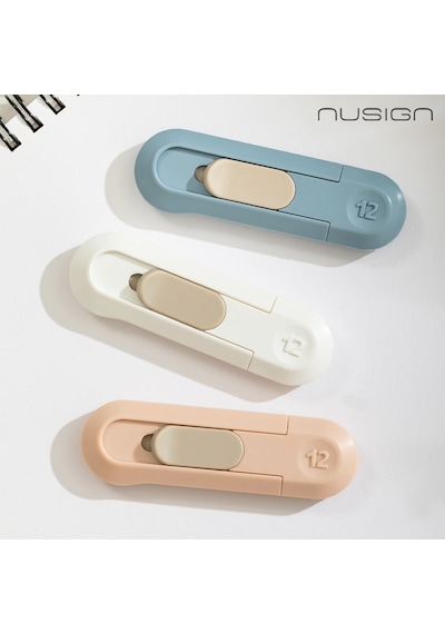 Nusıgn Mini Kesici Bıçak Otomatik Geri Çekmeli Güvenli Maket Bıçağı Mavi