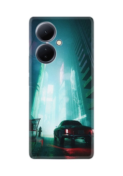 Vivo V29 Lite Kılıf Silikon Desen Özel Seri Night Cars 1619