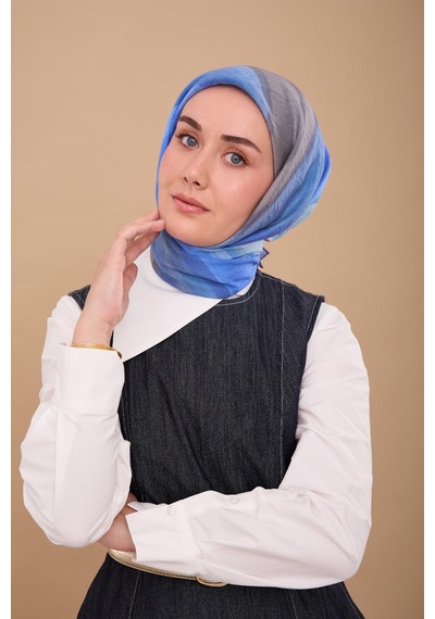 Silk Home Olinda İpek Eşarp 47005-03 Gümüş, Mavi, Gri, Mor, Bebe Mavi