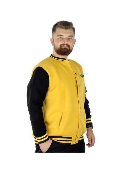 Mode Xl Büyük Beden Erkek Kolej Mont Süper 22614 Hardal 001