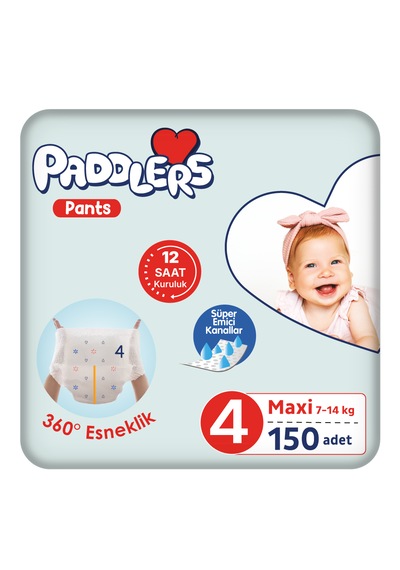 Külot Bebek Bezi 4 Numara (7-14 Kg) Maxi 150 Adet - Ekstra Aylık Paket, Sızdırmaz