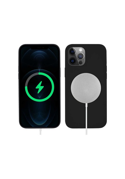 Apple Uyumlu iPhone 13 Pro Kılıf Zore Silksafe Wireless Kapak-Pembe Açı