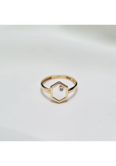 Hexagon Altın Yüzük 14K Modern 522201498
