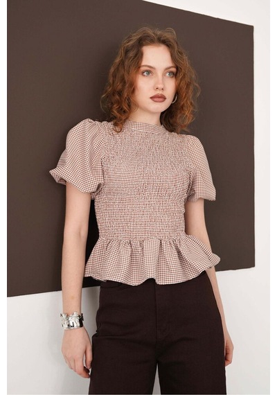 Verymoda Gipeli Bisiklet Yaka T Bluz D2999 Kahve