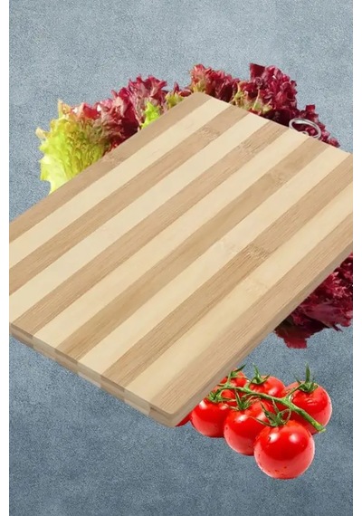 Bambu Kesim Tahtası Ahşap Kesim Panosu 22x32 Cm Orta Boy Kahve