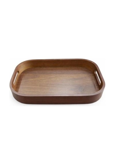 Balsa Dikdörgen Ahşap Kahverengi Tepsi 40x28x5 Cm