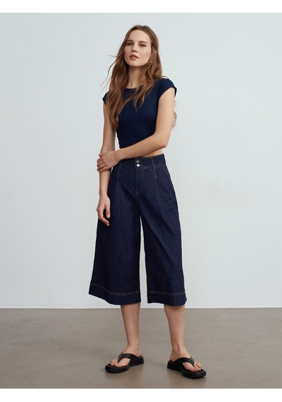 Dilvin 30528 Modal Pamuklu T-shirt-lacivert Lacivert