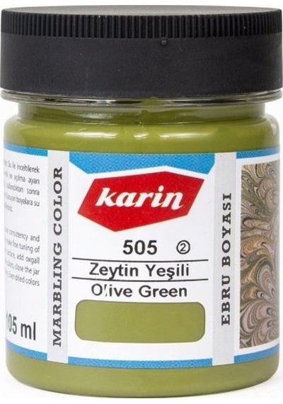 Karin Ezilmiş Ebru Boyası 105Ml 505 Zeytin Yeşili