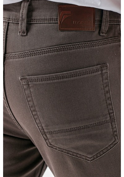 Morven Erkek Kahve Mevsimlik Pamuk 5 Cep Slim Fit Jean Pantolon 24ms003012400 Kahve