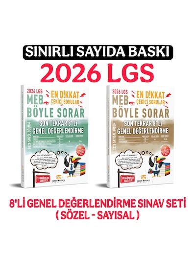 Sinan Kuzucu 2026 Lgs Son Tekrar 8'li Genel Değerlendirme Sınavı Seti Sayısal - Sözel