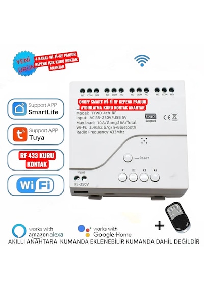 Tuya 4ch Akıllı WİFİ RF Anahtar