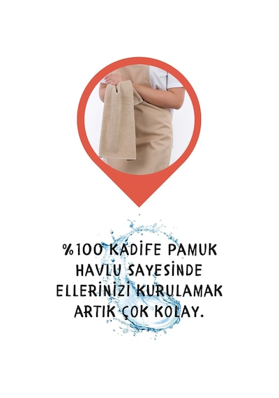 Star Ayar Askılı Havlulu Mutfak Önlüğü Seti Havlulu Önlük Krem-krem