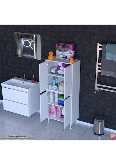 Eliusta Nuve Geniş Depolama Alanlı Dolap 65 Cm Banyo/mutfak Çok Fonksiyonlu 65x138x32,5 Cm Saklama Dolabı Beyaz Eliusta Nuve Geniş Depolama Alanlı Dolap 65 Cm Banyo/mutfak Çok Fonksiyonlu 65x138x32,5 Cm Saklama Dolabı Beyaz