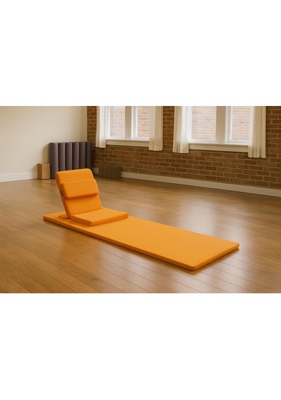 Backjack Meditasyon Sandalyesi Destekli Yer Minderi + 60x180 Kumaş Mat - Backjack 3xl Turuncu