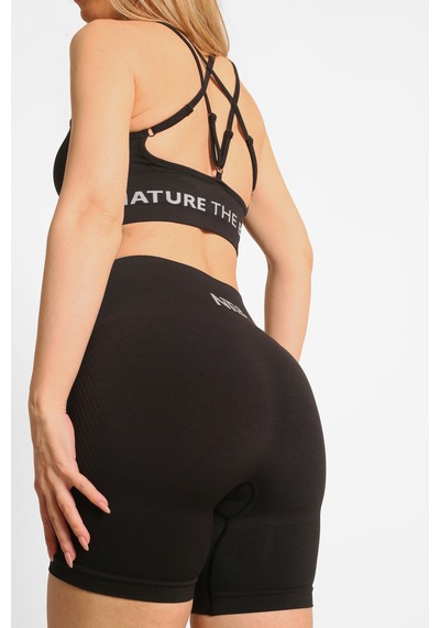 Nature The Brand Ntb Toparlayıcı Terletmez Esnek Kumaş Push-up Büzgüsüz Kısa Tayt Black Color SiYAH